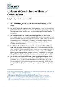 Universal Credit in the time of coronavirus